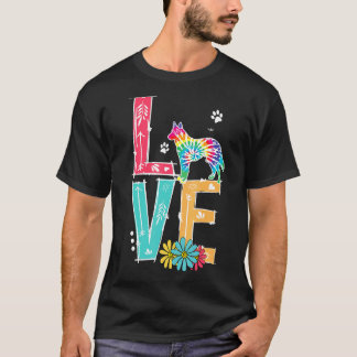 Liebe Deutscher Schäferhund Tie Dye Regenbogen Deu T-Shirt