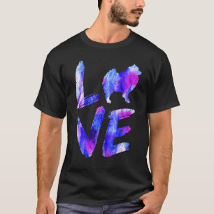 Liebe Deutscher Spitz Wasserfarbe Blau Hund Mama P T-Shirt