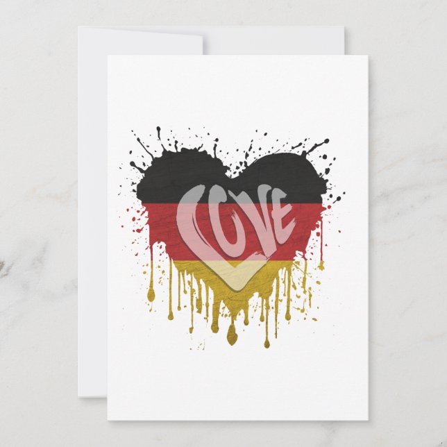 Liebe Deutschland Flagge Einladung (Vorderseite)