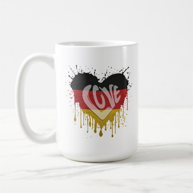 Liebe Deutschland Flagge Kaffeetasse (Links)