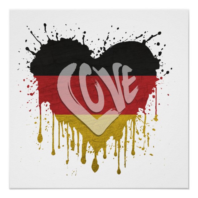 Liebe Deutschland Flagge Poster (Vorderseite)