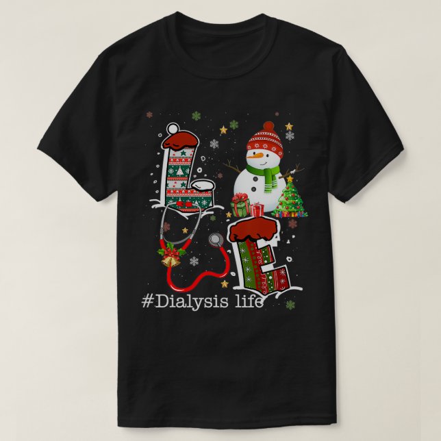Liebe Dialyse Life Snowman Weihnachten für Nurse N T-Shirt (Design vorne)