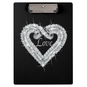 Liebe Diamond Heart Clipboard Klemmbrett