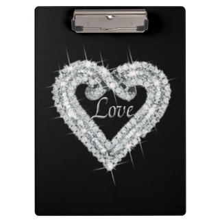 Liebe Diamond Heart Clipboard Klemmbrett