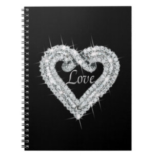 Liebe Diamond Heart Spiral Notebook Notizblock