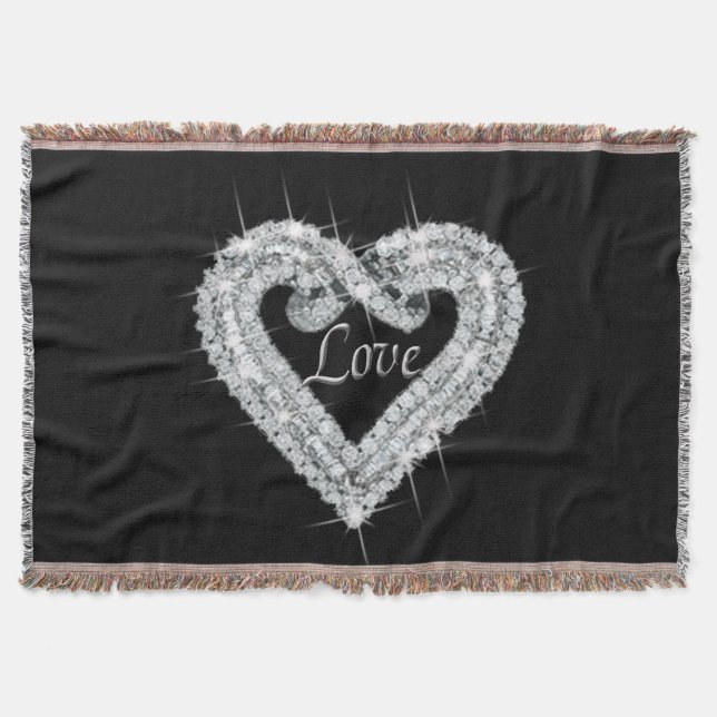 Liebe Diamond Heart Throw Blanket Decke (Vorderseite)