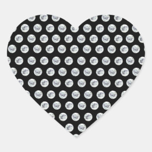 Liebe Diamonds black bg Herz-Aufkleber