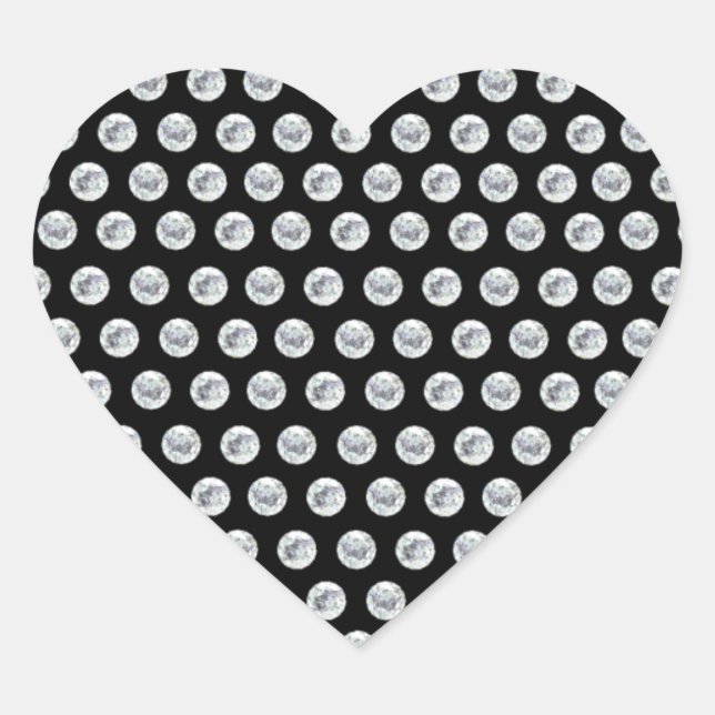 Liebe Diamonds black bg Herz-Aufkleber (Vorderseite)