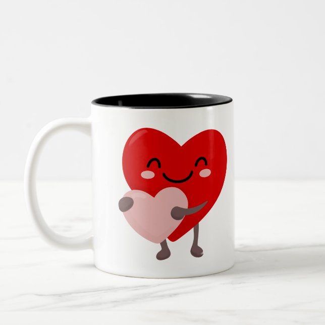 Liebe dich, Babe Zweifarbige Tasse (Links)