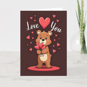 Liebe dich Bär Herzen Karte