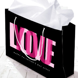 Liebe dich Benutzername Happy Valentinstag Schwarz Große Geschenktüte