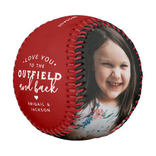Liebe dich bis zum Außenfeld 2-Foto Opa-Geschenk Baseball