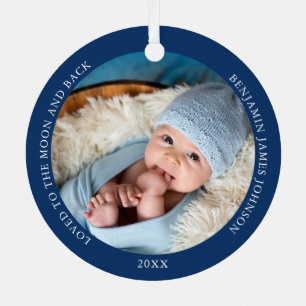 Liebe dich bis zum Mond und zurück Foto Ornament Aus Metall
