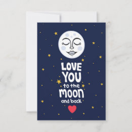 Liebe dich bis zum Mond und zurück Handgezeichnete Karte