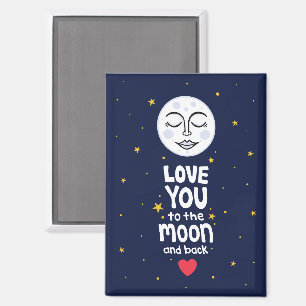 Liebe dich bis zum Mond und zurück Magnet