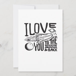 Liebe dich bis zum Mond und zurück Valentinstag He Feiertagskarte
