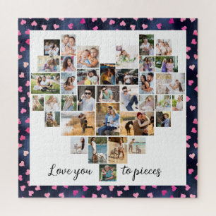 Liebe dich bis zum Umfallen Herzförmige 36-Foto-He Puzzle