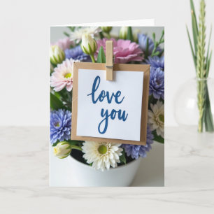 Liebe Dich Blumen Grußkarte Karte