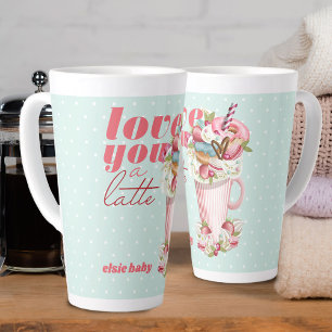 Liebe dich ein Latte Süße Retro-Leckereien Milchtasse