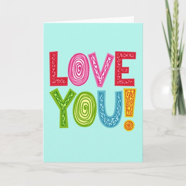 Liebe dich fett Freude Karte (Vorderseite)