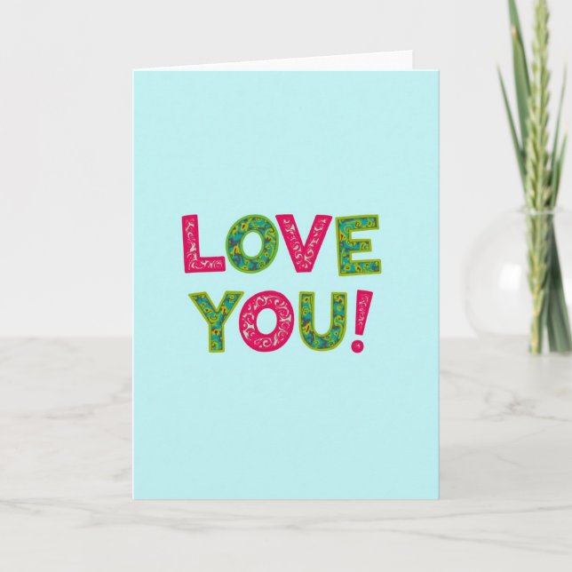 Liebe dich Fette Helle Karte (Vorderseite)