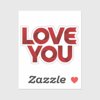 Liebe dich – Fette romantische Typografie Aufkleber