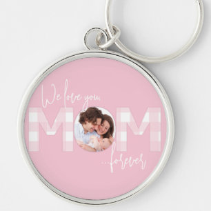 Liebe dich für immer Mama Rosa und Weiß Buffalo Ka Schlüsselanhänger