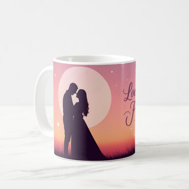 Liebe dich für immer | Romantischer Valentinstag-B Kaffeetasse (Vorderseite Links)