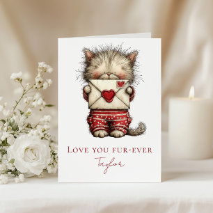 Liebe dich für immer süße Kätzchen Valentinstag ge Feiertagskarte
