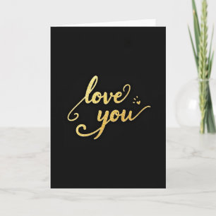 Liebe dich Glänzende Gold Karte