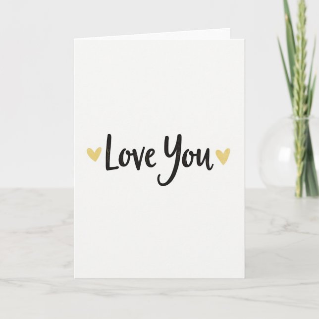 Liebe dich Goldherzkarte Karte (Vorderseite)
