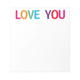 Liebe dich hell Bunt 5,5 x 6 Notizblock
