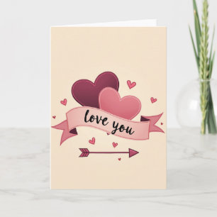 Liebe-Dich-Herz-Grafik-Karte Karte