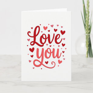 Liebe dich Herzen geprägte Valentinstagskarte Karte