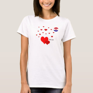 Liebe dich, Herzen & Kroatien-Flagge Mode / Sport T-Shirt