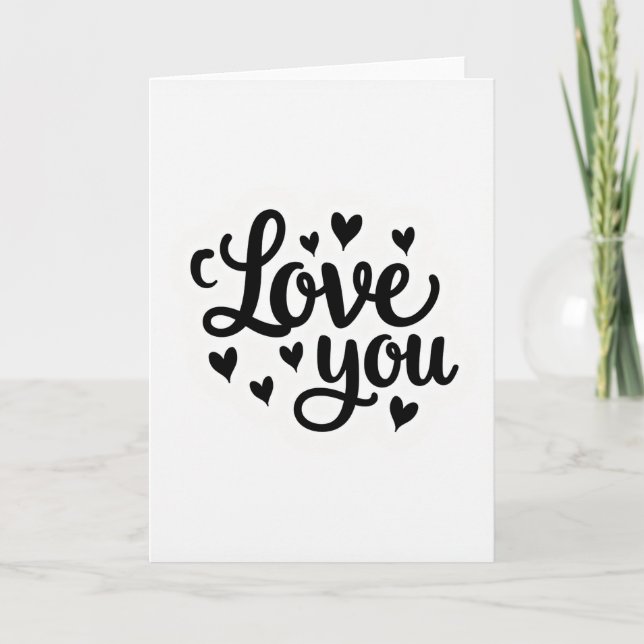 Liebe dich Herzen Muster Karte (Vorderseite)