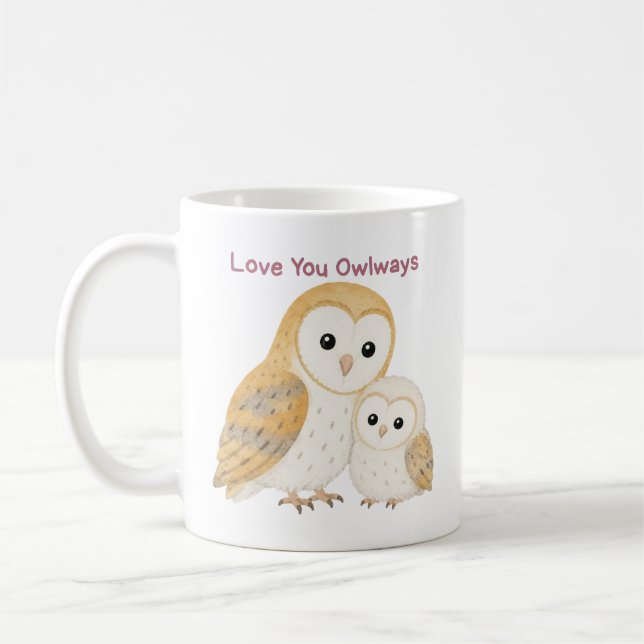 Liebe dich immer Schleiereulen-Tasse Kaffeetasse (Links)