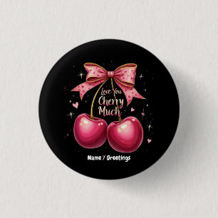 Liebe dich Kirsche sehr Ein süßer und lustiger Val Button