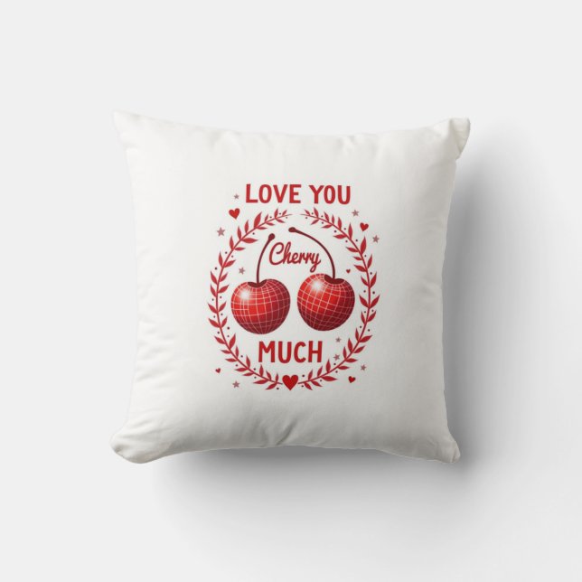 Liebe dich Kirsche sehr Kissen (Vorderseite)