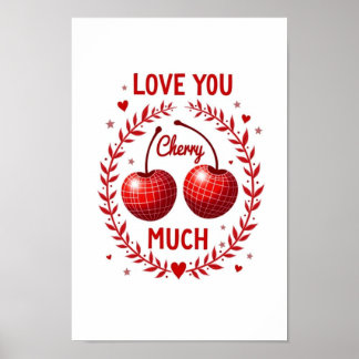 Liebe dich Kirsche sehr Roter Disco-Kirsche Poster