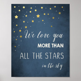 Liebe dich mehr als alle Sterne Zitat Kunst Kinder Poster