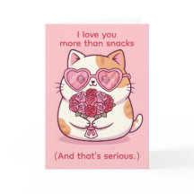 Liebe dich mehr als Snacks — Lustige Katzen-Valent
