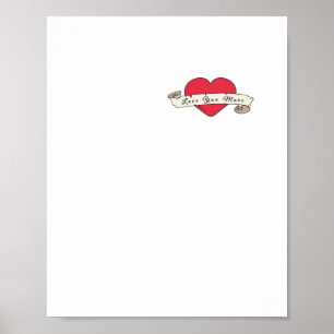 Liebe dich mehr Herz Vintage-Vibe-Design Poster