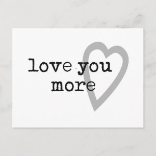 liebe dich mehr modern schwarz weiß grau herz postkarte