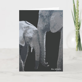 Liebe dich mehr, Original-Elefantenkunst Karte