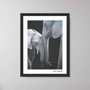 Liebe dich mehr, Original-Kunstwerk Elefant Leinwanddruck
