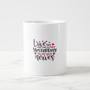 Liebe dich mehr saubere Typografie Jumbo-Tasse