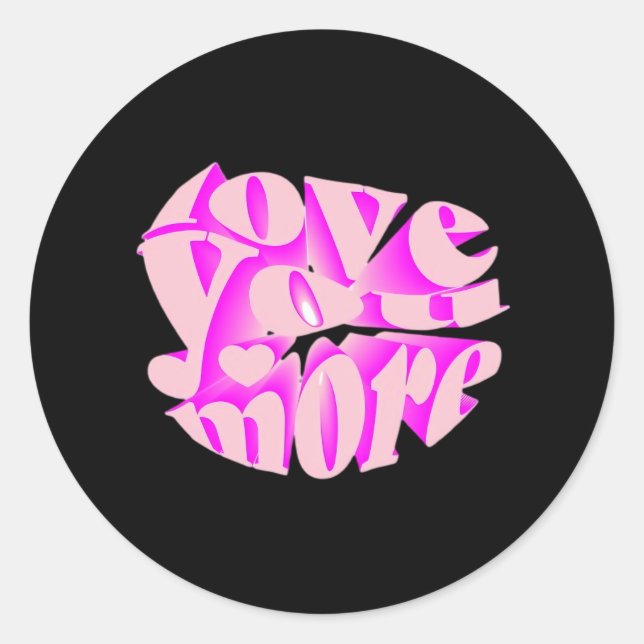 Liebe dich mehr saubere Typografie  Runder Aufkleber (Vorderseite)