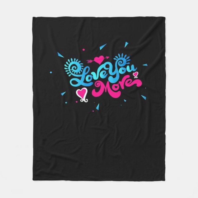 Liebe dich mehr saubere Typografie-Style  Fleecedecke (Vorderseite)