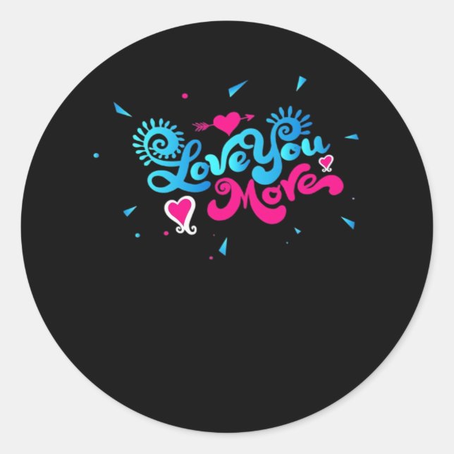 Liebe dich mehr saubere Typografie-Style  Runder Aufkleber (Vorderseite)